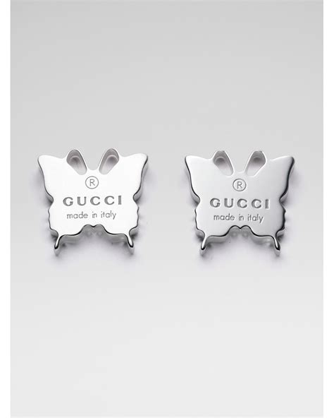 gucci butterfly earrings|sterling silver gucci earrings.